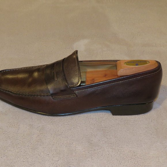 JM J.M. Weston Brown Leather Penny Loafers 625 9.5 E main image 4